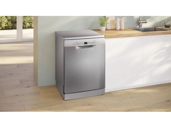 Bosch Serie 2 SMS2HVI02E, Frittstående, Full størrelse (60 cm), Grå, Metallisk, Rustfritt stål, Knapper, 1,75 m