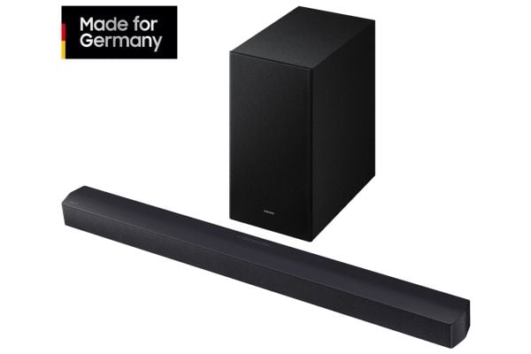 Samsung HW-B460GF, 2.1 kanaler, DTS Virtual:X, Dolby Lyd, Adaptiv, Spill, Standard, Utvidelse av surroundlyd, Trådløs, Svart, AAC, AIFF, FLAC, MP3,...