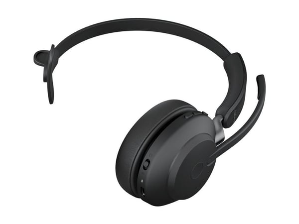 Jabra Evolve2 65 UC Mono - Hodesett - on-ear - konvertibel - Bluetooth - trådløs - USB-C - lydisolerende - svart