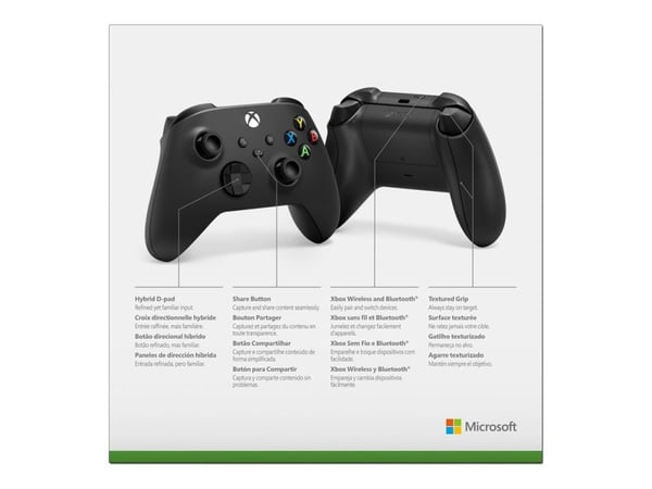 Microsoft Xbox Wireless Controller - Spelkontroll - trådlös - Bluetooth - kolsvart - för PC, Microsoft Xbox Series X, Microsoft Xbox Series S, Micr...
