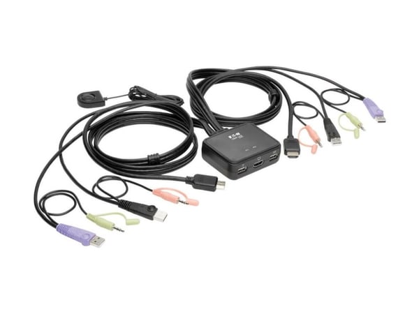 Eaton Tripp Lite series 2-Port USB/HD Cable KVM Switch with Audio/Video, Cables and USB Peripheral Sharing - KVM / lyd / USB-svitsj - 2 x KVM/lyd/U...
