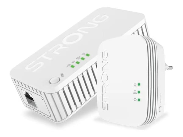 Strong Powerline 1000 Duo - Mini - strømlinjeadaptersett HomePlug AV (HPAV) - Wi-Fi 5 - Dobbeltbånd - veggpluggbar