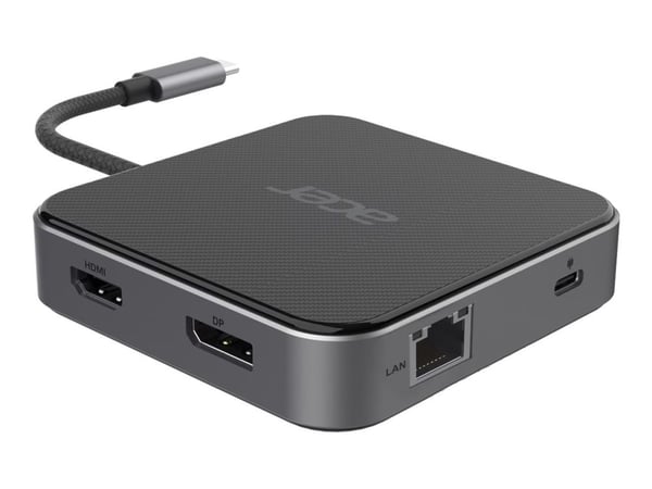 Acer 7-In-1 - Dokkingstasjon - USB-C - HDMI, DP - 10Mb LAN