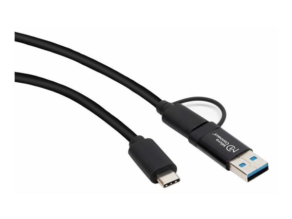 Microconnect USB3.1CCA1, 1 m, USB C, USB C, USB 3.2 Gen 1 (3.1 Gen 1), 10000 Mbit/s, Sort