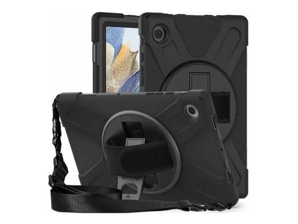 eSTUFF CHICAGO - Baksidedeksel for nettbrett - with screen protector - polykarbonat, silikon - svart - 10.5" - for Samsung Galaxy Tab A8