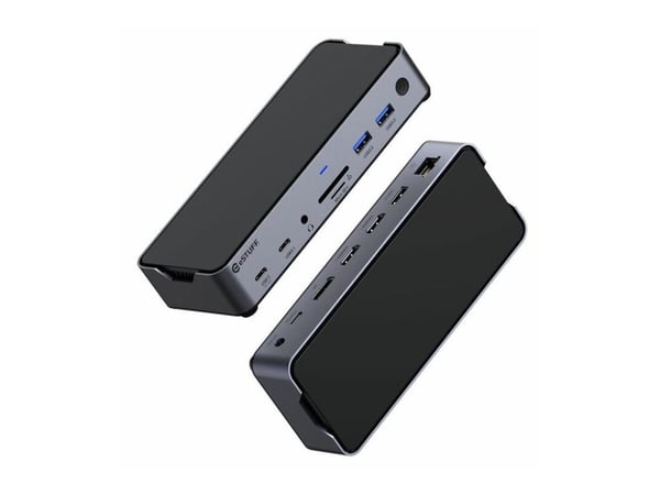 eSTUFF - Dokkingstasjon - USB-C - HDMI, DP - 1GbE - 150 watt