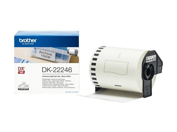 Brother DK-22246 - Papir - svart på hvitt - Rull (10,3 cm x 30,48 m) 1 rull(er) sammenhengende etiketter - for P/N: US#QL-1060N