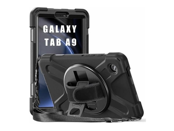 eSTUFF AUSTIN - Baksidedeksel for nettbrett - polykarbonat, silikon - svart - for Samsung Galaxy Tab A9