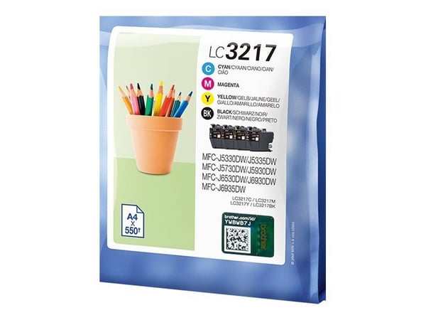 Brother LC3217 Value Pack - 4-pack - svart, gul, cyan, magenta - original - bläckpatron - för Brother MFC-J5335DW, MFC-J5730DW, MFC-J5930DW, MFC-J6...