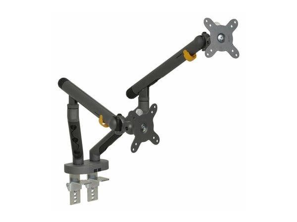 BakkerElkhuizen Flexible Dual - Monteringssett - justerbare dobbeltarmer - for 2 skjermer - aluminium, stål, ABS-plast, termoplastgummi (TPR), poly...