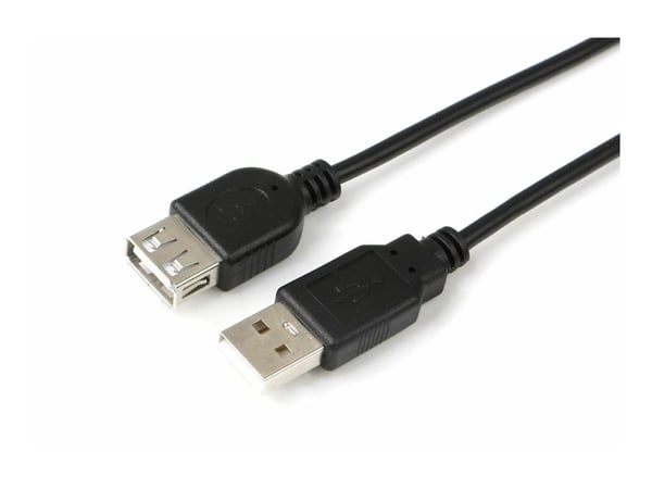 MicroConnect USB 2.0 - USB-forlengelseskabel - USB (hunn) til USB (hann) - USB 2.0 - 3 m - svart