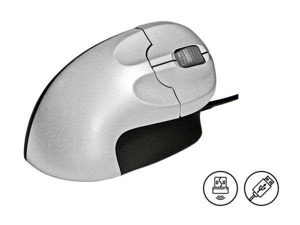 BakkerElkhuizen Grip Mouse - Mus - optisk - 3 knapper - trådløs - USB trådløs mottaker