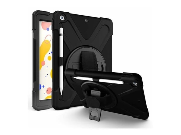 eSTUFF - Baksidedeksel for nettbrett - polykarbonat, silikon - svart - 10.2" - for Apple 10.2-inch iPad (9. generasjon)