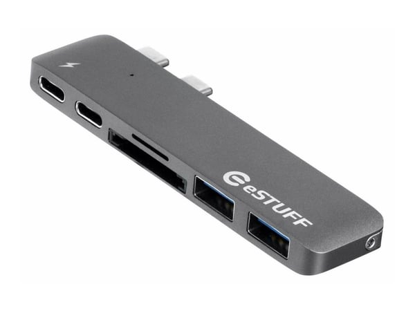 eSTUFF Allure Series Slot-in Hub Pro - Dokkingstasjon - USB-C / Thunderbolt 3 - for Apple MacBook Pro with Touch Bar (I midten av 2017, I slutten a...