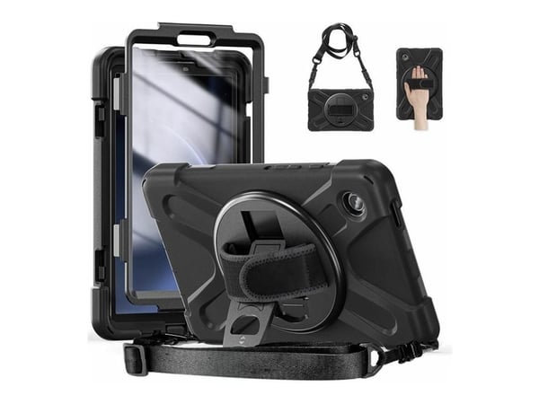 eSTUFF AUSTIN - Baksidedeksel for nettbrett - polykarbonat, silikon - svart - for Samsung Galaxy Tab A9+