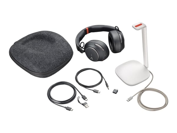 HP Poly Voyager Surround 85 - Voyager Surround 80 series - headset - fullstorlek - Bluetooth - trådlös - aktiv brusradering - USB-C via Bluetooth-a...