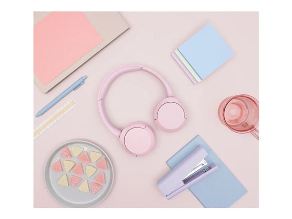 Sony WH-CH520 - Hörlurar med mikrofon - på örat - Bluetooth - trådlös - rosa