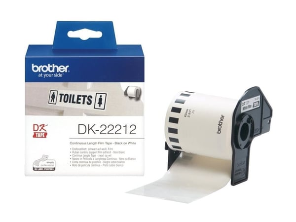 Brother DK-22212 - Permanet adhesiv - hvit - Rull (6,2 cm x 15,2 m) tape - for Brother QL-1050, QL-500, QL-550, QL-560, QL-570, QL-600, QL-650, QL-...