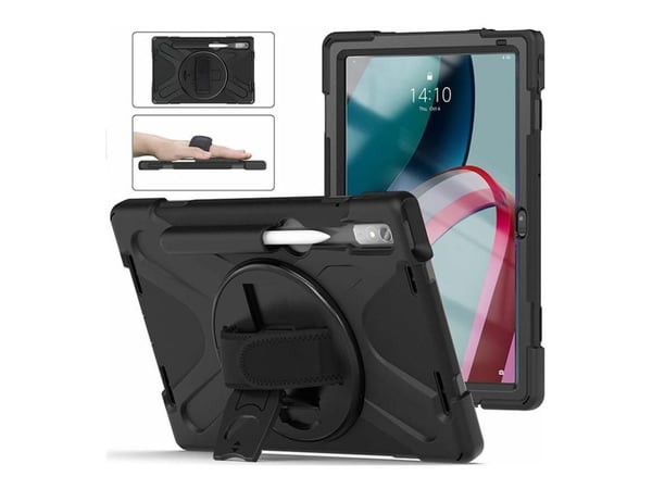 eSTUFF AUSTIN - Baksidedeksel for nettbrett - polykarbonat, silikon - svart - for Lenovo Tab P11 Pro (2nd Gen)