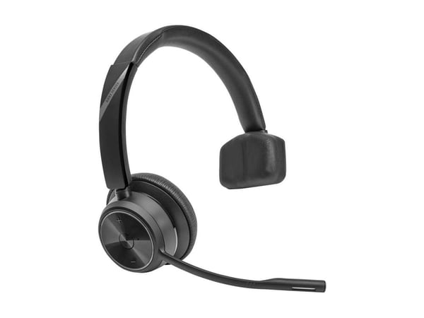 HP Poly Savi 7310 - Savi 7300 series - hodesett - on-ear - DECT - trådløs - USB-A via DECT adapter - svart - UC-sertifisert