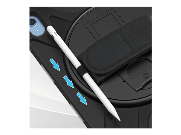 eSTUFF CHICAGO - Beskyttelsesboks for nettbrett - polykarbonat, silikon - svart - for Apple 10.9-inch iPad (10. generasjon)