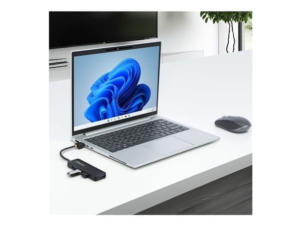 Startech 4-Port USB-A Hub, 5Gbps, Bus Powered, Small Travel Mini Hub - Hub - 4 x USB 3.2 Gen 1 - stasjonær
