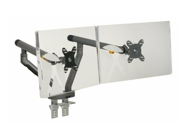 BakkerElkhuizen Flexible Dual - Monteringssett - justerbare dobbeltarmer - for 2 skjermer - aluminium, stål, ABS-plast, termoplastgummi (TPR), poly...
