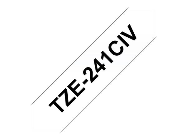 Brother TZe-241CIV - Svart på hvitt - Rull (1,8 cm x 8 m) 1 kassett(er) laminert teip - for Brother PT-D600; P-Touch PT-18, 2470, 3600, D450, D800,...