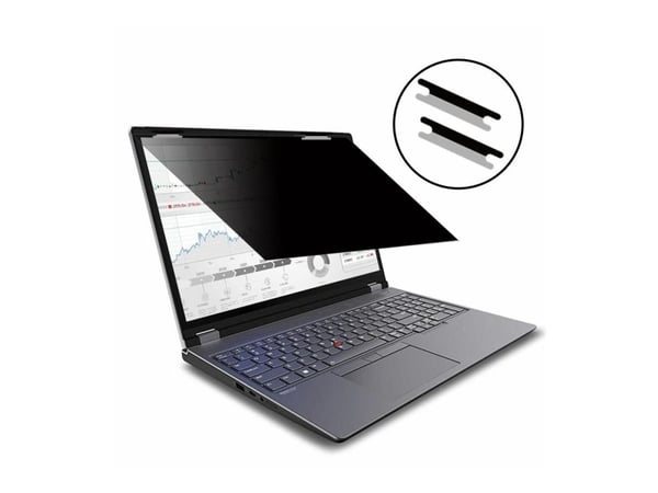eSTUFF - Notebookpersonvernsfilter - 2-veis - avtakbar - flipkobling - 16" - svart - svart ramme