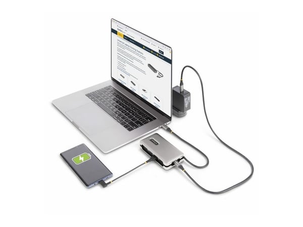 StarTech.com USB-C Multiport Adapter, 4K 60Hz HDMI 2.0b, HDR, USB 3.2 Gen 2 10Gbps Hub (2xUSB-C, 1xUSB-A), 100W PD Pass-Through, Mini Travel Dock, ...