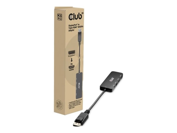 Club 3D - Videokort - DisplayPort hane till HDMI, Mikro-USB typ B (endast ström) hona - 14 cm - 8K60Hz stöd