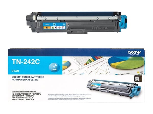 Brother TN242C - Cyan - original - tonerkassett - för Brother DCP-9017, DCP-9022, HL-3142, HL-3152, HL-3172, MFC-9142, MFC-9332, MFC-9342