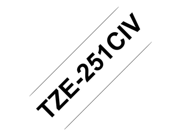 Brother TZe-231CIV - Svart på hvitt - Rull (1,2 cm x 8 m) 1 kassett(er) laminert teip - for P-Touch PT-1090, 1290, 1830, 2100, 2430, 2700, 7500, 76...