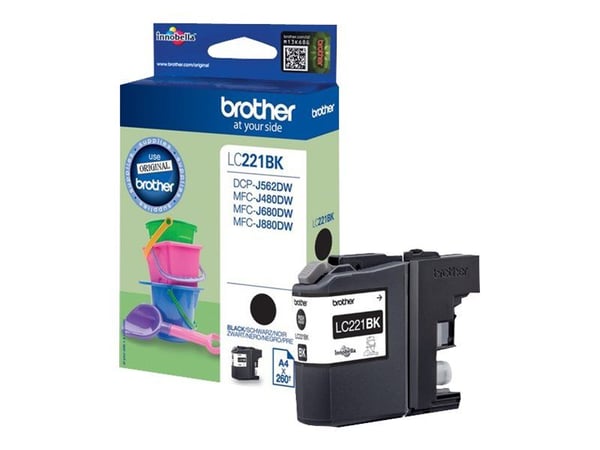 Brother LC221BK, 260 sivua, 1 kpl, Kertapakkaus