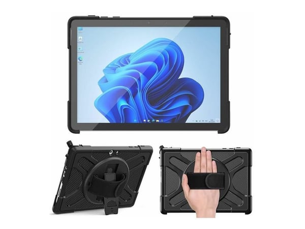eSTUFF ATLANTA - Baksidedeksel for nettbrett - robust - termoplast-polyuretan (TPU), polykarbonat - svart - for Microsoft Surface Go, Go 2, Go 3, G...