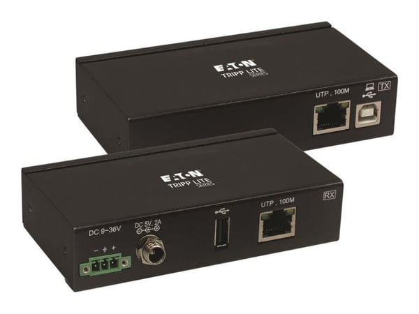 Tripp Lite B203-101-IND-ER, Verkkolähetin ja -vastaanotin, 100 m, 300 Mbit/s, Cat6, Cat6a, Musta, Metalli
