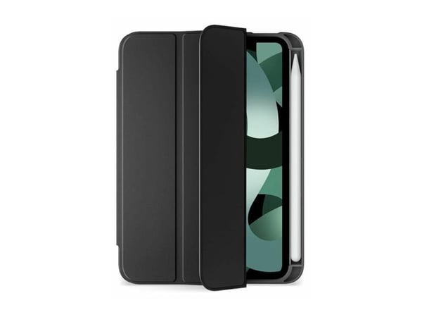 eSTUFF Miami - Vikbart fodral för surfplatta - termoplastisk polyuretan (TPU), polyuretanläder, polykarbonat - svart, klar - för Apple 11-inch iPad...