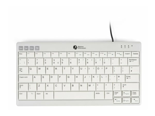 Bakker Elkhuizen UltraBoard 950 V2 - Tastatur - compact - USB-C - QWERTY - USA - lysegrå, mørk grå - 100% recycle/biodegradable paper/carton
