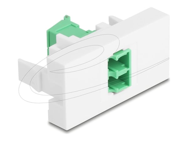 Delock Easy 45 -moduuli LC Duplex naaras LC Duplex naaras LC Duplex -liitäntään lasersuojalla sisällä vihreä / valkoinen