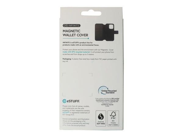eSTUFF ES67160104, Tegnebogsetui, Apple, iPhone 16 Pro, 16 cm (6.3"), Lajittelu