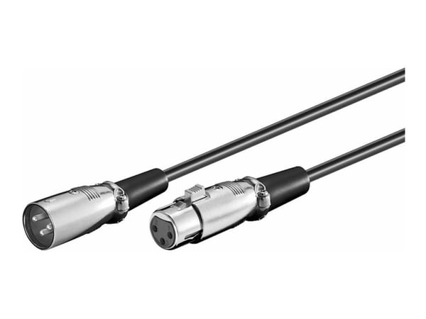 MicroConnect - Lydforlengelseskabel - XLR3 hunn til XLR3 hann - 5 m - svart