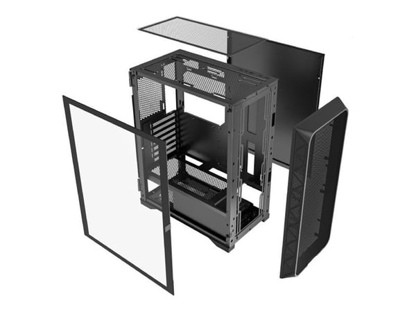 Gembird Fornax M200 - ATX-boks gaming - sidepanel med vindu (glass) - ingen strømforsyning (ATX) - svart