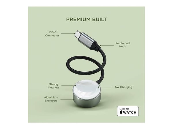 Satechi ST-QCAWM, Sisätila, USB, Langaton lataaminen, 0,193 m, Valkoinen, Harmaa