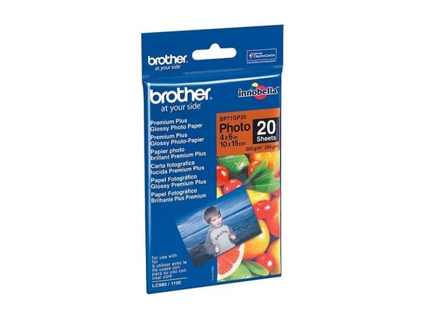 Brother BP-71GP20, 260 g/m², Valkoinen, 265 µm, 11 mm, 105 mm, 105 mm