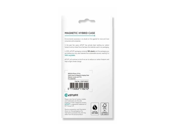 eSTUFF ES67140027, Suojus, Apple, iPhone 15 Pro, 15,5 cm (6.1"), Läpinäkyvä