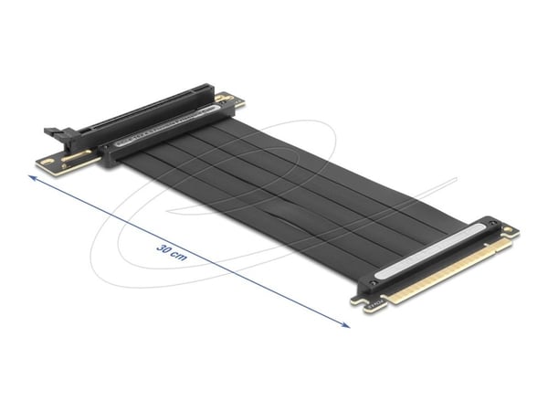Delock stigarkort PCI Express 4.0 x16 hane till x16 kortplats 90° vinklat med kabel 30 cm