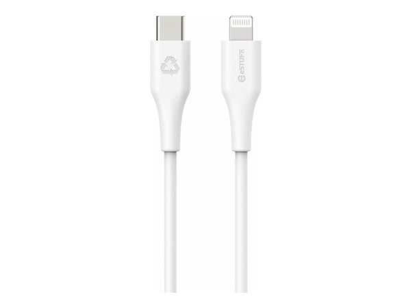 eSTUFF ES602270-BULK, 2 m, Lightning, Valkoinen, Suora, Suora, Nikkeli