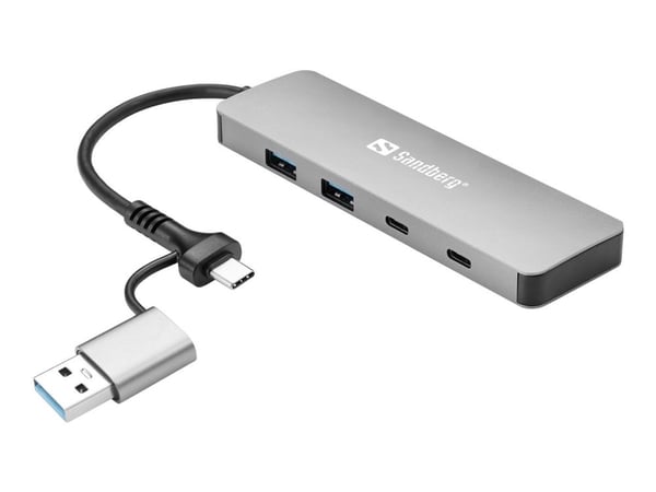 Sandberg - Keskitin - USB-C/A - 2 x SuperSpeed USB 3.0 + 2 x USB-C - pöytätietokoneet