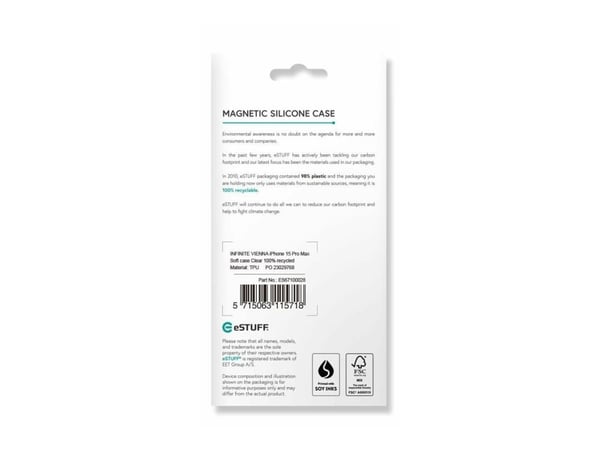 eSTUFF ES67100028, Suojus, Apple, Läpinäkyvä
