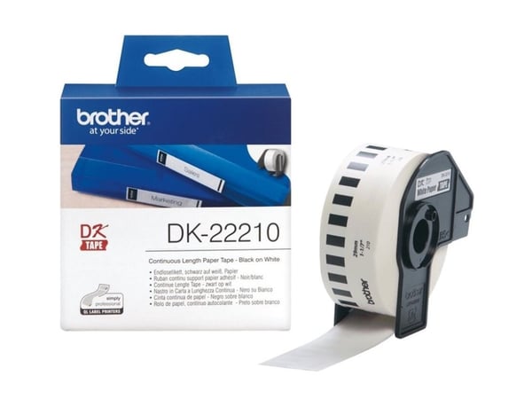 Brother DK-22210 - Svart på hvitt - Rull (2,9 cm x 30,5 m) merkelapper - for Brother QL-1050, QL-500, QL-550, QL-560, QL-570, QL-650, QL-710, QL-72...